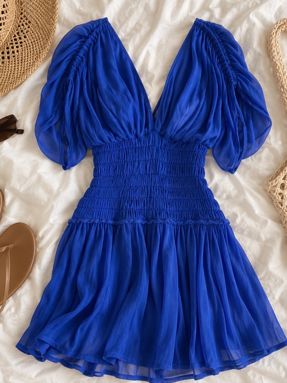 Blue mini vacation dress